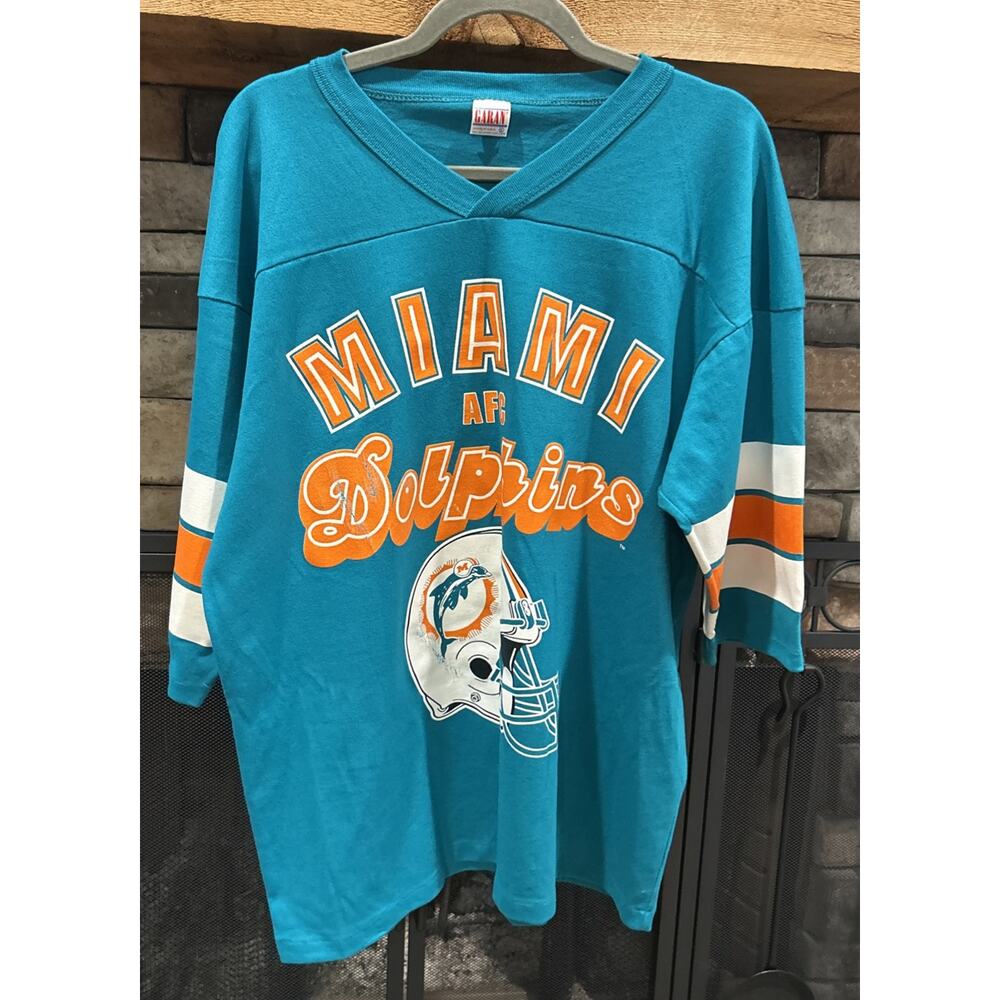 Men’s Garan MIAMI DOLPHINS Vintage Made In USA Graphic Shirt Size XL *A3